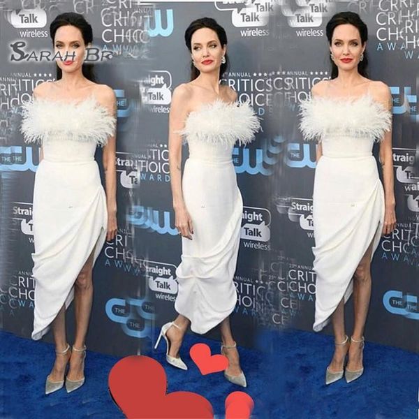 2020 modest strapless tea length cocktail dresses white feather homecoming dress fomal party gowns prom dress, Black
2020 modest strapless tea length cocktail dresses white feather homecoming dress fomal party gowns prom dress, Black