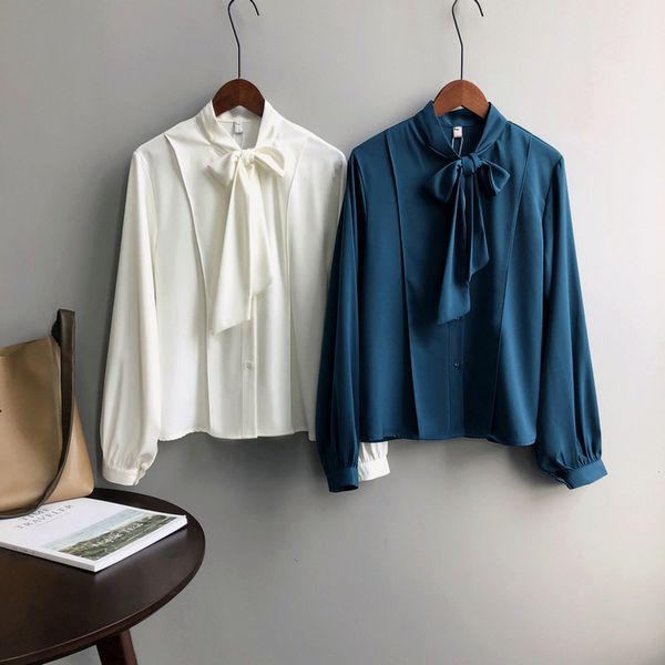 tao sichuan zhicongxi 2020 spring new style korean-style bow chiffon shirt loose-fit long-sleeve shirt women's 618, White
tao sichuan zhicongxi 2020 spring new style korean-style bow chiffon shirt loose-fit long-sleeve shirt women's 618, White