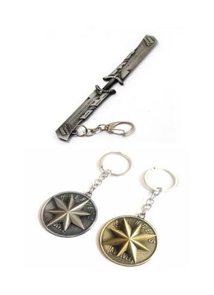 60pcs/lot marvel 4 thanos double-edged sword keychain rotatable captain marvel keyring alloy key chain wholesale, Silver
60pcs/lot marvel 4 thanos double-edged sword keychain rotatable captain marvel keyring alloy key chain wholesale, Silver