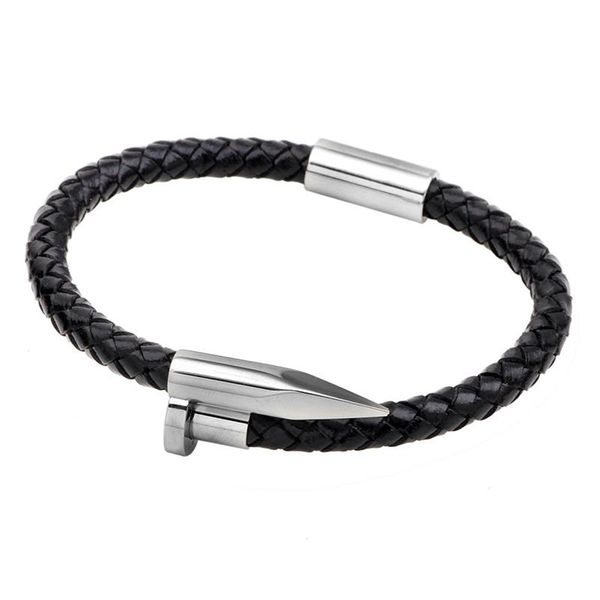 simple elegant stainless steel bracelet personality creative leather wrist-chain jewelry popular accessories, Black
simple elegant stainless steel bracelet personality creative leather wrist-chain jewelry popular accessories, Black