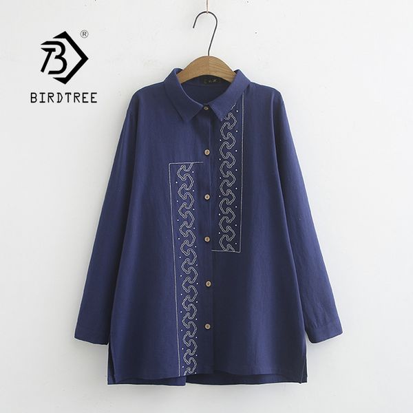 autumn women floral embroidery pockets cotton navy shirt long sleeve casual blouse plus size 4xl feminina blusa t06625f, White
autumn women floral embroidery pockets cotton navy shirt long sleeve casual blouse plus size 4xl feminina blusa t06625f, White