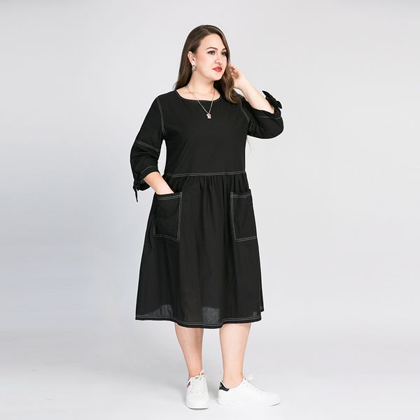 black retro dress o-neck dress loose thin elegant 2xl to 8xl plus size women robes pockets casual t2219, Black;gray
black retro dress o-neck dress loose thin elegant 2xl to 8xl plus size women robes pockets casual t2219, Black;gray