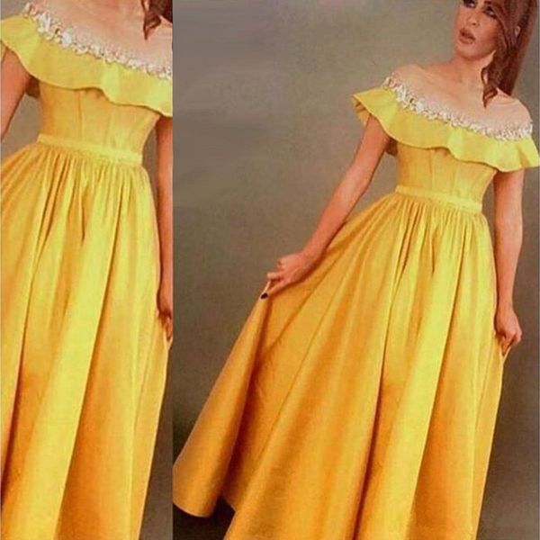 yellow a-line evening dresses with bateau neckline floor length boned bodice illusion ruffles lace appliques party prom gowns, Black
yellow a-line evening dresses with bateau neckline floor length boned bodice illusion ruffles lace appliques party prom gowns, Black