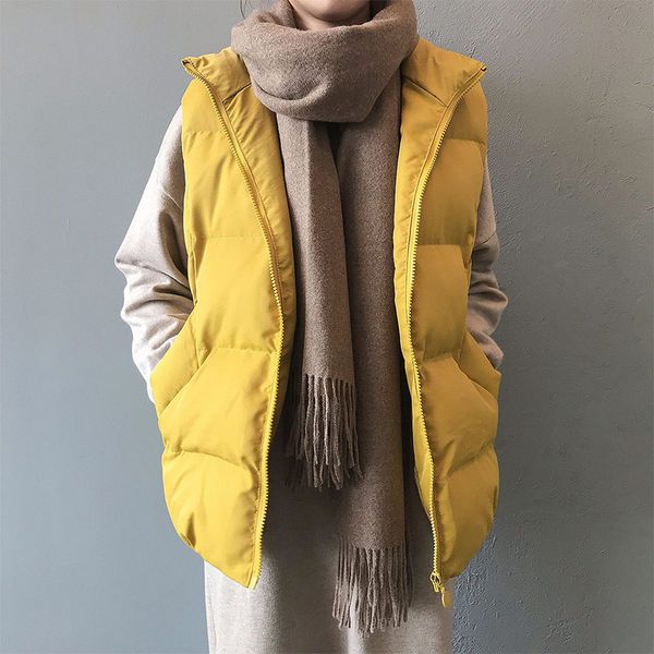 2019 new winter women's vest solid turn-down collar warm loose casual zipper korean style cotton plaid pocket female vests, Black;white
2019 new winter women's vest solid turn-down collar warm loose casual zipper korean style cotton plaid pocket female vests, Black;white