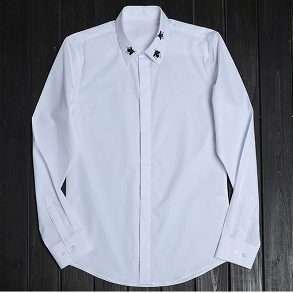 new style beaded cricket bee men's long sleeve fashion solid color man shirt high grade cotton business leisure nightclub blouse, White;black
new style beaded cricket bee men's long sleeve fashion solid color man shirt high grade cotton business leisure nightclub blouse, White;black