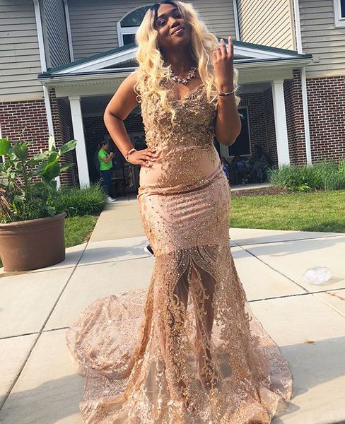 blush pink mermaid prom evening dresses 2019 gold appliqued formal party gown african black girl pageant dresses 
blush pink mermaid prom evening dresses 2019 gold appliqued formal party gown african black girl pageant dresses