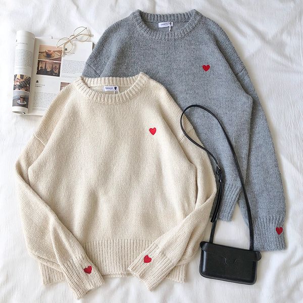 2 colors 2019 autumn and winter preppy style love embroidery warm knitted sweaters women sweaters and pullovers womens (sy91, White;black
2 colors 2019 autumn and winter preppy style love embroidery warm knitted sweaters women sweaters and pullovers womens (sy91, White;black