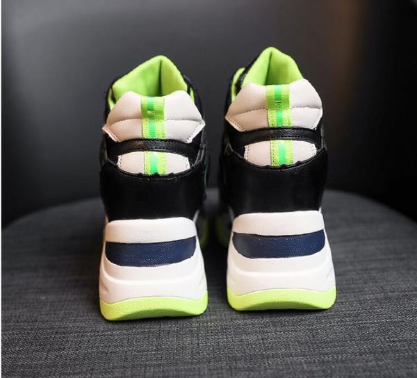 women desinger shoes height casual sports shoes platform sneaker wedge high heel thick sole with box, Black;white
women desinger shoes height casual sports shoes platform sneaker wedge high heel thick sole with box, Black;white