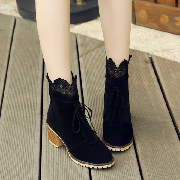 oversized 12 boots women shoes ankle boots for women ladies lace tassel bow back zipper, Black 
oversized 12 boots women shoes ankle boots for women ladies lace tassel bow back zipper, Black