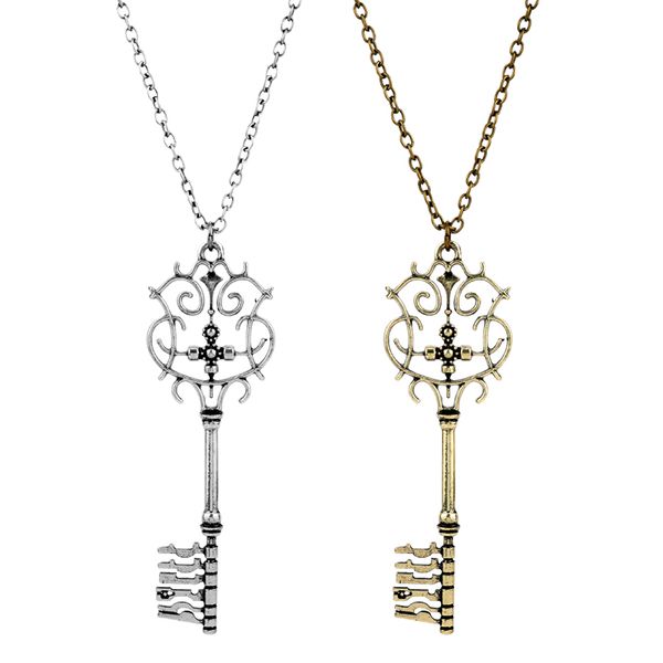 heyu jewelry gothic necklace keys with flower pendant amulet necklace vintage accessories, Silver
heyu jewelry gothic necklace keys with flower pendant amulet necklace vintage accessories, Silver