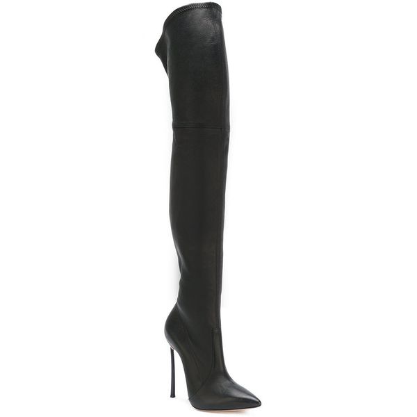 new boots long pointed leather elastic pu repair legs knee boots women shoes spring autumn shoes, Black
new boots long pointed leather elastic pu repair legs knee boots women shoes spring autumn shoes, Black