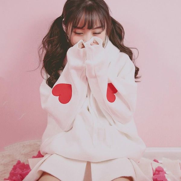 women cute heart pattern hooded pullover hoodies long sleeve casual loose sweatshirts sweet thick plus velvet hoodies, Black
women cute heart pattern hooded pullover hoodies long sleeve casual loose sweatshirts sweet thick plus velvet hoodies, Black