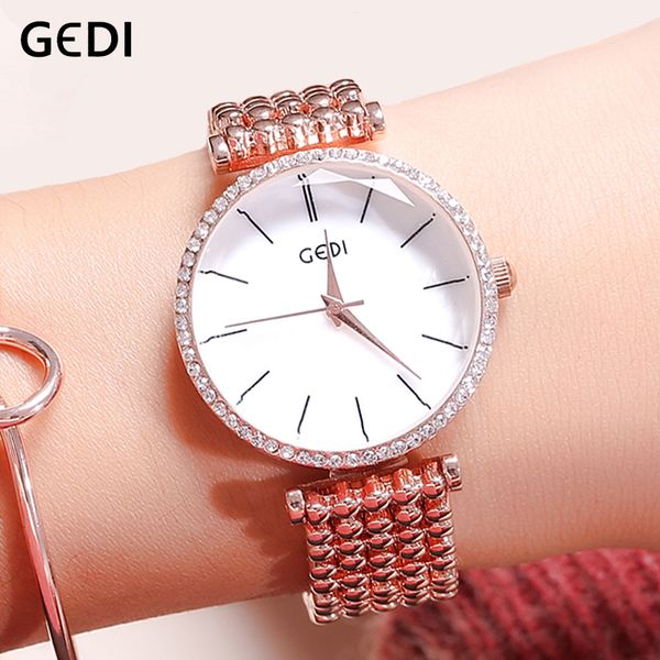 gedi luxury women watches diamond rose gold fashion clock bracelet watches ladies women woman wrist watch, Slivery;brown
gedi luxury women watches diamond rose gold fashion clock bracelet watches ladies women woman wrist watch, Slivery;brown