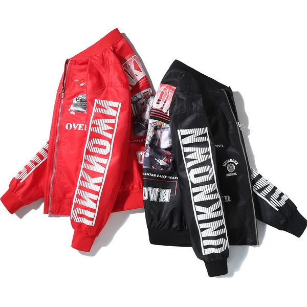 spring and autumn new men's thin coats tide young teenagers hip-hop card printing suits pilot jackets, Black;brown
spring and autumn new men's thin coats tide young teenagers hip-hop card printing suits pilot jackets, Black;brown