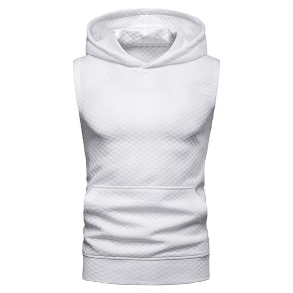 men lattice hooded pullover shirt kangaroo pocket sleeveless sports workout vest 2019, White;black
men lattice hooded pullover shirt kangaroo pocket sleeveless sports workout vest 2019, White;black