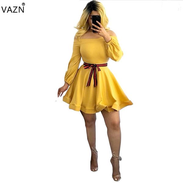 vazn autumn 2019 new arrival high elegant fashion women ball gown dress solid slash neck full sleeve lady mini dress cq5155, Black;gray
vazn autumn 2019 new arrival high elegant fashion women ball gown dress solid slash neck full sleeve lady mini dress cq5155, Black;gray