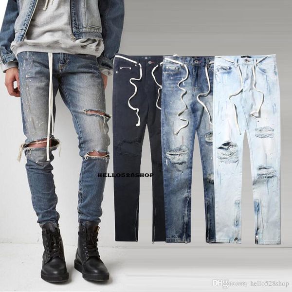 new original designer jeans skinny ripped zipper casual trousers hole ink distressed slim fit biker pants for men, Blue
new original designer jeans skinny ripped zipper casual trousers hole ink distressed slim fit biker pants for men, Blue