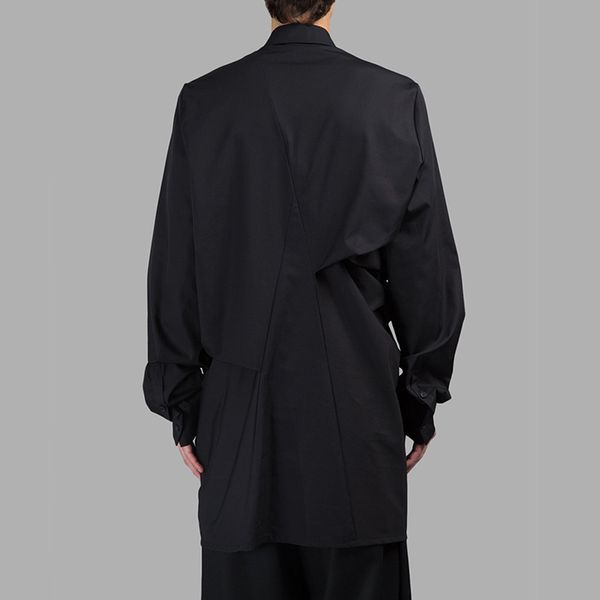 customized male fashion hairdresser gd personality deconstruction asymmetric long sleeve shirts plus size stage singer costumes, White;black
customized male fashion hairdresser gd personality deconstruction asymmetric long sleeve shirts plus size stage singer costumes, White;black