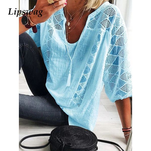 casual plus size loose cotton line blouse summer v neck tassel shirt spring three quarter sleeve hollow out lace blusa, White
casual plus size loose cotton line blouse summer v neck tassel shirt spring three quarter sleeve hollow out lace blusa, White