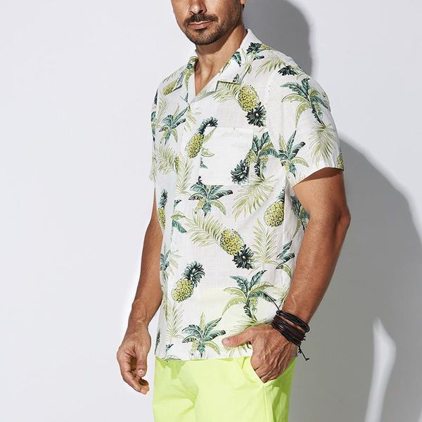 mens pineapple printed casual shirts designer shorts sleeve plus size summer shirts fashion hawaii beach shirts, White;black
mens pineapple printed casual shirts designer shorts sleeve plus size summer shirts fashion hawaii beach shirts, White;black