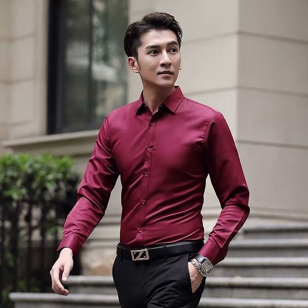 men's long sleeve shirt solid color avoid burn inch unlined upper slim fit shirts comfortable business brand formal dress shirt, White;black
men's long sleeve shirt solid color avoid burn inch unlined upper slim fit shirts comfortable business brand formal dress shirt, White;black