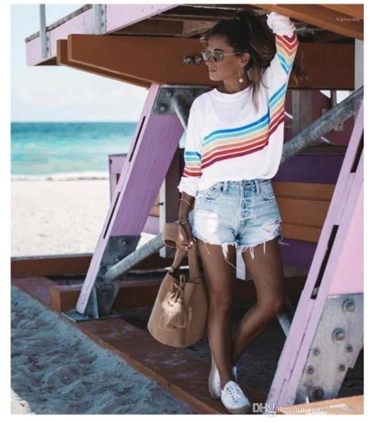 printed autumn casual slim long sleeved crew neck pullover thin t shirts fashion womens tees womens designer t shirts rainbow stripes, White
printed autumn casual slim long sleeved crew neck pullover thin t shirts fashion womens tees womens designer t shirts rainbow stripes, White