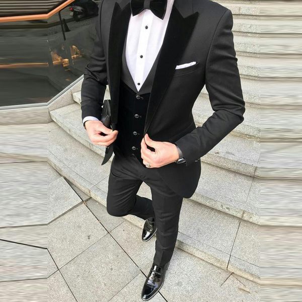 fashion black groom tuxedos men wedding suits velevt peaked lapel man blazer jacket 3 piece evening prom party wear (jacket+vest+pants+tie), Black;gray
fashion black groom tuxedos men wedding suits velevt peaked lapel man blazer jacket 3 piece evening prom party wear (jacket+vest+pants+tie), Black;gray