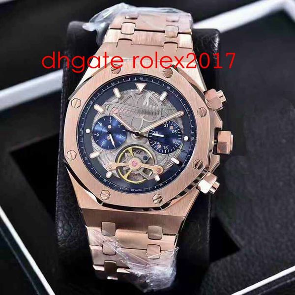 4 style mens wristwatches offshore tourbillon stainless asia transparent mechanical automatic movement 18k rose gold watches, Slivery;brown
4 style mens wristwatches offshore tourbillon stainless asia transparent mechanical automatic movement 18k rose gold watches, Slivery;brown