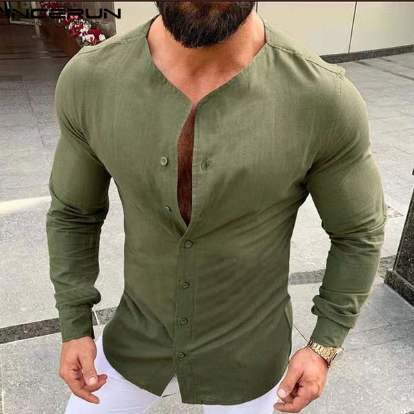 incerun shirt men retro v neck cotton long sleeve casual button solid color street 2019 men brand shirts camisa masculina 7, White;black
incerun shirt men retro v neck cotton long sleeve casual button solid color street 2019 men brand shirts camisa masculina 7, White;black