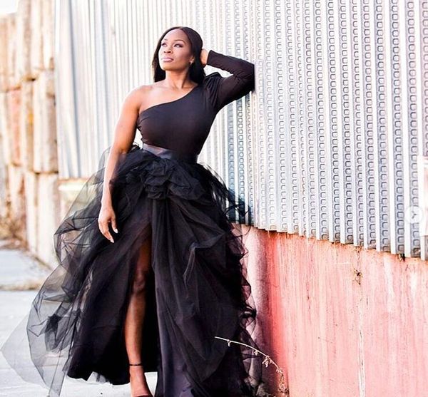 aso ebi arabic one shoulder evening dresses tulle chiffon prom dress slit nigerian formal party gowns custom made, Black;red
aso ebi arabic one shoulder evening dresses tulle chiffon prom dress slit nigerian formal party gowns custom made, Black;red