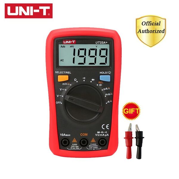 

uni-t ut33a+ ut33b+ ut33c+ ut33d+ digital multimeter ac dc current resistance +2mf capacitance ncv tester with lcd backlight
