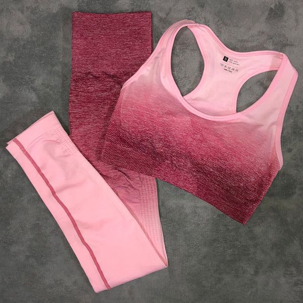 2pcs/set yoga set gym clothing ombre sports bra seamless leggings workout sport suit women fitness set running active wear, White;red
2pcs/set yoga set gym clothing ombre sports bra seamless leggings workout sport suit women fitness set running active wear, White;red