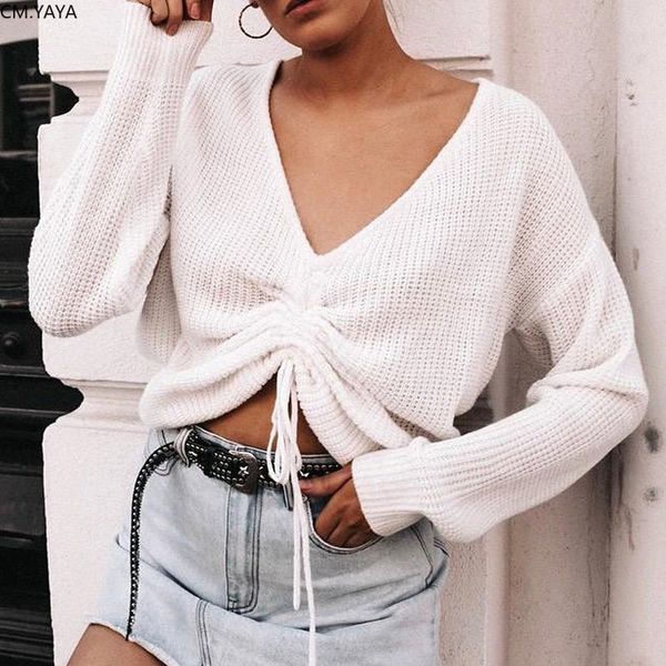 2019 new solid winter autumn women tie up v-neck irregular long sleeve knitted sweater crop blouse smock 2 colors gl90358, White;black
2019 new solid winter autumn women tie up v-neck irregular long sleeve knitted sweater crop blouse smock 2 colors gl90358, White;black