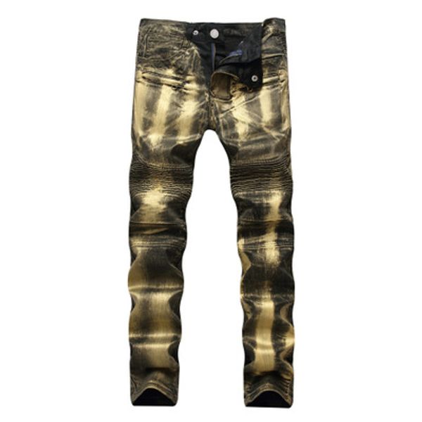 the new fashionable men's motorcycle zipper gold silver jeans stretch slim personality men's pants sale, Blue
the new fashionable men's motorcycle zipper gold silver jeans stretch slim personality men's pants sale, Blue