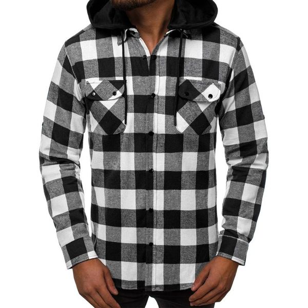 plaid hooded shirt men casual leisure spring autumn male blouse retro long-sleeved pocket streetwear shirts camisas hombre, White;black
plaid hooded shirt men casual leisure spring autumn male blouse retro long-sleeved pocket streetwear shirts camisas hombre, White;black