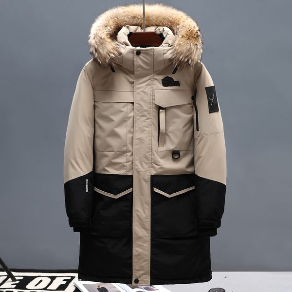 brand nature fur collar long down jacket men/women windproof thick russia winter jacket for men overcoat -30 degree, Black
brand nature fur collar long down jacket men/women windproof thick russia winter jacket for men overcoat -30 degree, Black