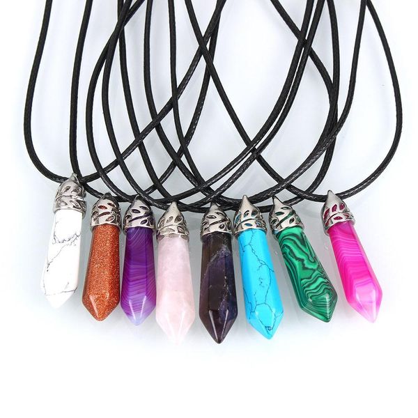 pretty stone necklace vintage natural stone pendants necklace for women crystal quartz gem stone cord statement pendant leather necklaces, Silver
pretty stone necklace vintage natural stone pendants necklace for women crystal quartz gem stone cord statement pendant leather necklaces, Silver