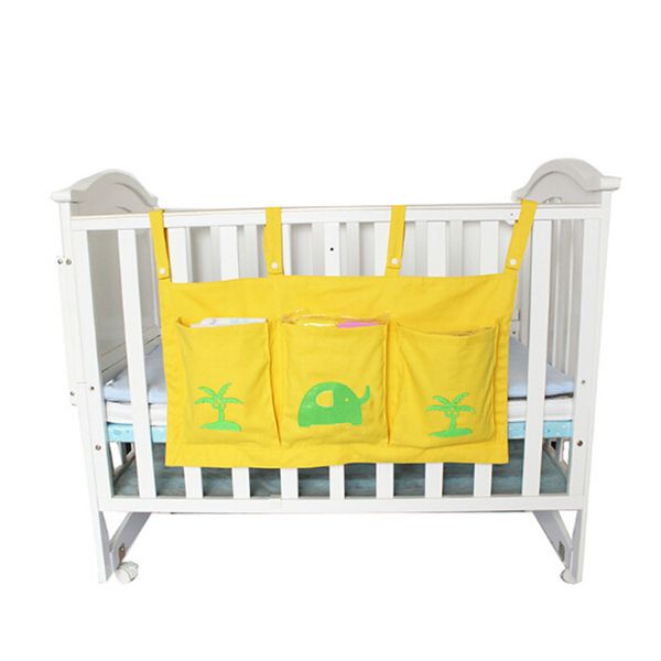 1pc Baby Bed Hanging Storage Bag Canvas Newborn Crib Organizer Toy Diaper Pocket Bedding Set Accessories