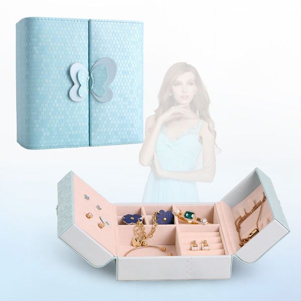 jewelry organizer display pu leather cute butterfly jewelry case boxes portable box storage joyeros organizador de joyas, Pink;blue
jewelry organizer display pu leather cute butterfly jewelry case boxes portable box storage joyeros organizador de joyas, Pink;blue