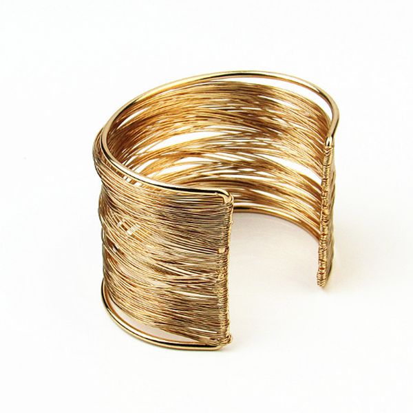 popular metal wire bracelet gold silver punk women multilayer cuff bracelet opening wide bangle female bangle fashion jewelry, White
popular metal wire bracelet gold silver punk women multilayer cuff bracelet opening wide bangle female bangle fashion jewelry, White