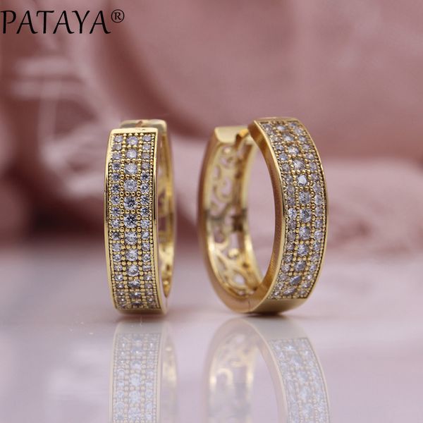 pataya new hollow round earrings women fashion fine wedding party jewelry 585 rose gold white natural zircon dangle big earrings, Silver
pataya new hollow round earrings women fashion fine wedding party jewelry 585 rose gold white natural zircon dangle big earrings, Silver