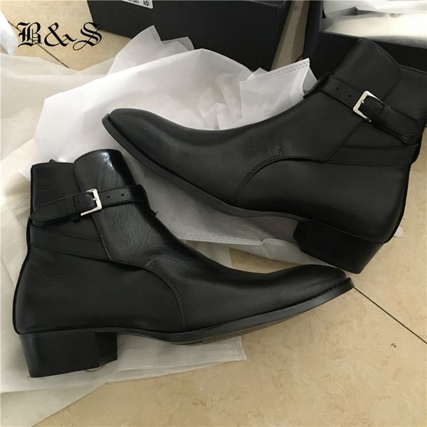 black& street real picture wyatt classic black mid buckle strap men boots genuine leather wedge harness boots
black& street real picture wyatt classic black mid buckle strap men boots genuine leather wedge harness boots