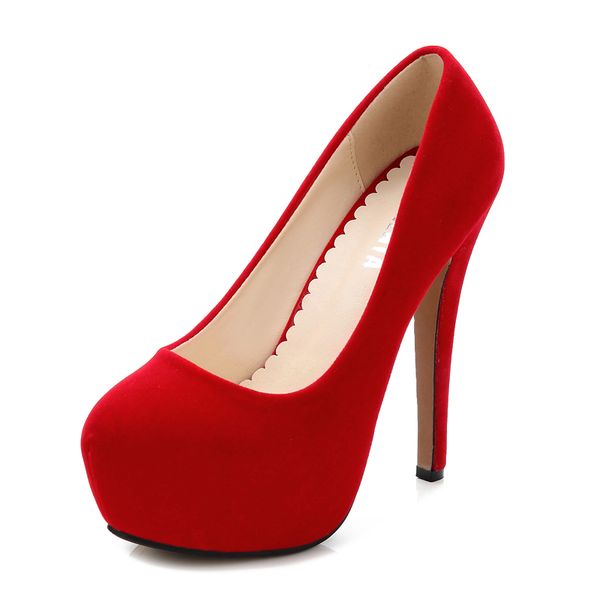 women high heels pumps 14cm casual thin high heeled shoes flock quality fashion red black large size 35-44
women high heels pumps 14cm casual thin high heeled shoes flock quality fashion red black large size 35-44