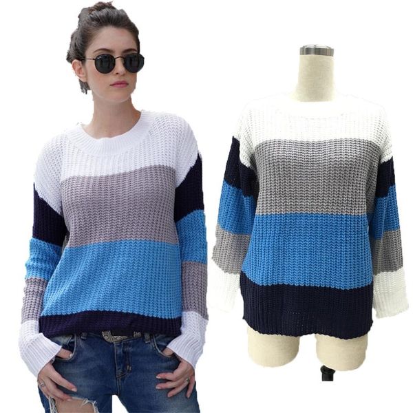 women's sweaters fashion women warm striped rainbow long sleeve cashmere pullovers o-neck loose llady leisure sweater top, White;black
women's sweaters fashion women warm striped rainbow long sleeve cashmere pullovers o-neck loose llady leisure sweater top, White;black