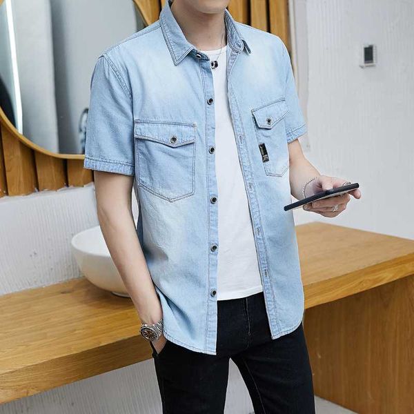 2020 summer fashion blue jeans shirt men short sleeve cotton solid casual shirts male denim shirt slim fit, White;black
2020 summer fashion blue jeans shirt men short sleeve cotton solid casual shirts male denim shirt slim fit, White;black