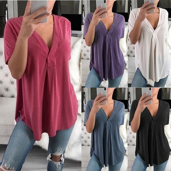 women's v-neck loose short-sleeved shirt casual women's t-shirts summer women's casual t-shirt, White
women's v-neck loose short-sleeved shirt casual women's t-shirts summer women's casual t-shirt, White
