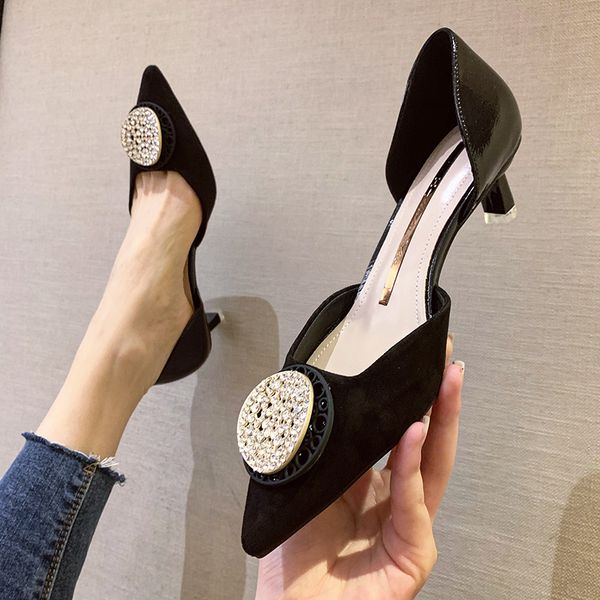 2020 shoes women pumps platform fashion banquet pointed high-heeled crystal square buckle high heels, Black
2020 shoes women pumps platform fashion banquet pointed high-heeled crystal square buckle high heels, Black