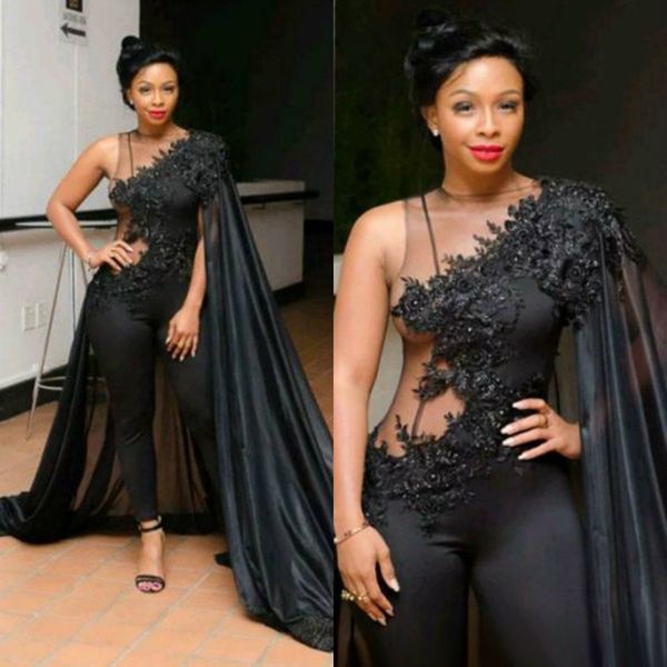 black prom dresses women jumpsuits with cape wrap south africa lace applique beaded evening gowns custom made formal party dresses
black prom dresses women jumpsuits with cape wrap south africa lace applique beaded evening gowns custom made formal party dresses