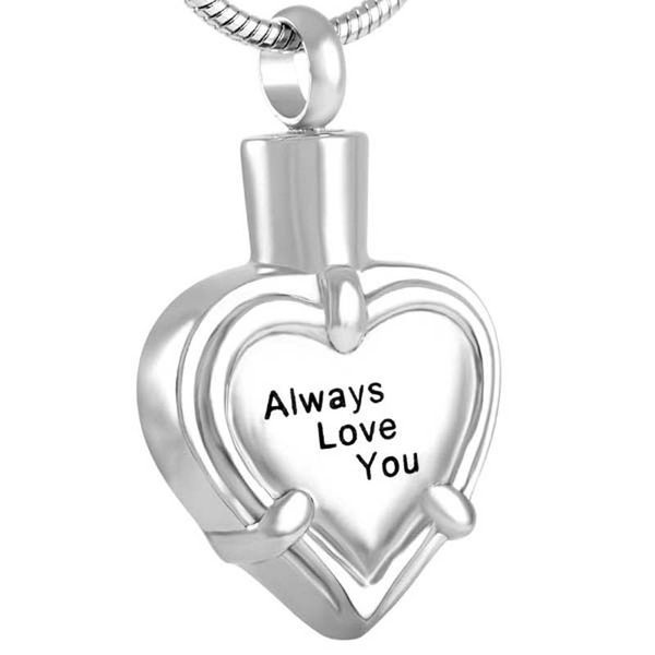 z8718 индивидуальные выгравированные aliways love you heart мемориальная урна ювелирные изделия пепел держатель на память кремация кулон оже, Silver
z8718 индивидуальные выгравированные aliways love you heart мемориальная урна ювелирные изделия пепел держатель на память кремация кулон оже, Silver