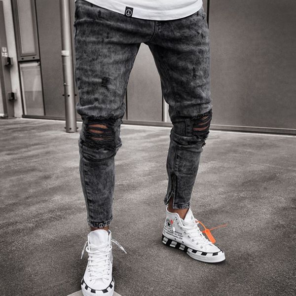 dropping 2019 fashion male jeans solid slim fit hole long length casual pants men, Black
dropping 2019 fashion male jeans solid slim fit hole long length casual pants men, Black